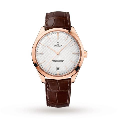 omega watch o43253402102002|De Ville Trésor 40 mm, Sedna™ gold on leather strap.